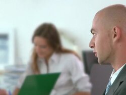 HD DOLLY: Office Workers Stock Footage