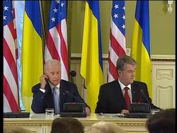 WRAP US VP meets Yuschenko; analyst; presser News Clip