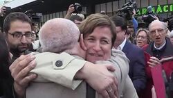 CLEAN : People gather at Barcelona station in support of summoned MPs News Clip