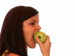 HD: Eating An Apple Stock Footage