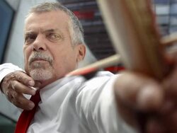 HD Super Slow-Mo: Manager Shooting An Arrow Stock Footage