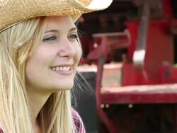 Country girl on the farm. Stock Footage