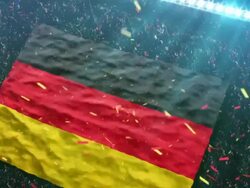 Flag of Germany at the stadium Stock Footage