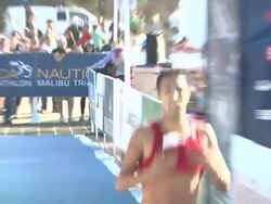 ATMOSPHERE - Runners at Nautica Malibu Triathlon Presented by Equinox on 9/8/13 in Malibu, CA. Stock Footage