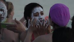 People Swimming in the Blue Lagoon, Iceland News Clip
