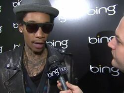 INTERVIEW: Wiz Khalifa on his music at Bing Bar Sundance 2012 - Day 2 on 1/20/12 in Park City, UT Stock Footage