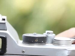 The old photographer used his Film camera Stock Footage