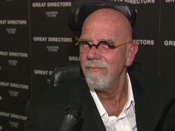 INTERVIEW: Chuck Close is looking forward to the movie because he has friends in it. Talks about who he thinks us a good director at the 'Great Directors' New York Premiere at New York NY. Stock Footage