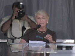 Geraldine Ferraro supports Hillary Clinton Stock Footage