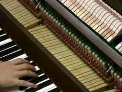 Piano - Acoustic with cover removed Stock Footage