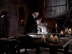 Nostradamus studies and contemplates while in his room. Stock Footage