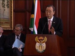 UN Sec Gen Ban, President Motlanthe hold joint presser News Clip