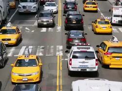 MS TU Shot of 42nd street traffic and skyscrapers / New York, United States  Stock Footage