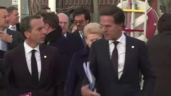 CLEAN : Macron May talk as EU leaders go to summit lunch News Clip