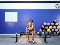female clean and jerk Stock Footage