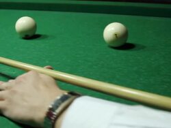 Man playing billiard (snooker) - Film Montage Stock Footage