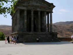 Garni, view of the Greek temple, 3rd century B.C. Stock Footage