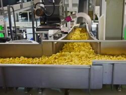 Potato crisp factory Stock Footage