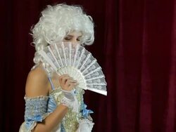 Young woman in baroque style costume Stock Footage