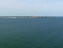 WS AERIAL ZI View of Small fort in Esturay / Virginia, United States Stock Footage