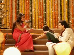 Family enjoying in diwali festival Stock Footage