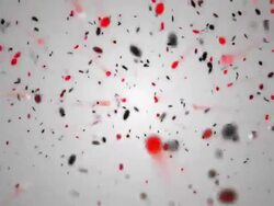 Red Confetti on white/gray ramp background Stock Footage