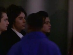 Matthew Cook, Mark Cook and Michael Cook of The Ceremonies exit the 2013 American Music Awards at the Nokia Theatre in Los Angeles Stock Footage