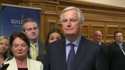 European Chief Negotiator Michel Barnier tours Derry News Clip
