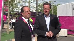 CLEAN: French president visits Olympics following gold rush News Clip