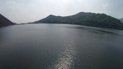 View of reservoir of Mt. Geumo(famous travel area) Stock Footage