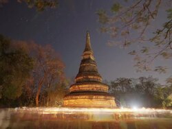 Makha Bucha Day at Wat Umong Chiang mai, Thailand Stock Footage