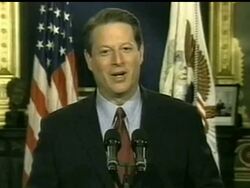 In 2000, Republican George W. Bush becomes president-elect and Democratic rival Al Gore concedes, after a divided U.S. Supreme Court effectively halts recounts in Florida's contested vote tally. News Clip