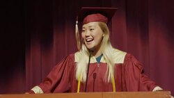 Close up of valedictorian making graduation speech / Mapleton, Utah, United States Stock Footage