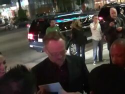 Jared Harris greets fans outside premiere of The Stock Footage