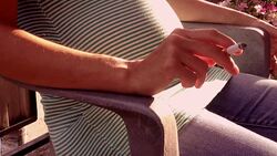 Pregnant Woman Smoking Cigarette Stock Footage