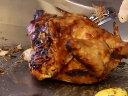 Cutting chicken Stock Footage