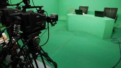 Broadcasting studio green screen Stock Footage