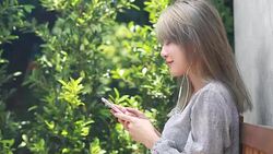 Woman listening to Music Stock Footage