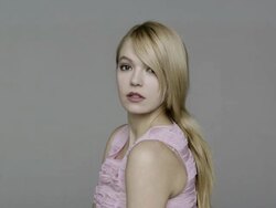 Portrait of woman with very long hair going out of frame Stock Footage