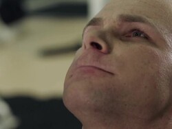 Man Working With Weights In Gym Stock Footage