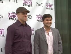 Adam Renehan and Nicholas Ozeki at 2012 Film Independent Filmmaker Grant And Spirit Award Nominees Brunch on 1/14/2012 in West Hollywood, CA. (Footage by WireImage Video/Getty Images Entertainment Video) Stock Footage