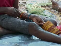 MS Basket being weaved  / Jabiru, Northern Territory, Australia Stock Footage