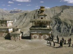 WS Arid mountain peaks and valleys / High Himalayas, Upper Dolpo near Tibetan border, Nepal     Stock Footage