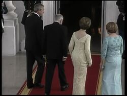 US Pres Bush holds dinner party for Australian PM Howard, toast Instructional Video