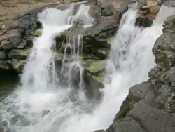 MS TD Shot of Hoopii Falls / Kapaa, Kauai, Hawaii, United States Stock Footage