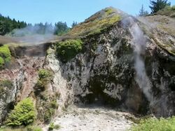 HD Video Crater of the moon, Rotorua, New Zealand Stock Footage