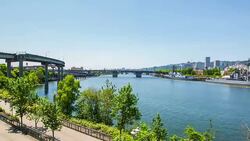 Portland Waterfront Downtown Stock Footage