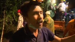 Rescuers in Thailand use drill to drain water from flooded cave News Clip