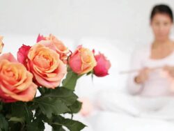 Woman at home knitting Stock Footage