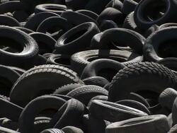 MS PAN Tightened forest of wheels with sunlight / Mexico Stock Footage